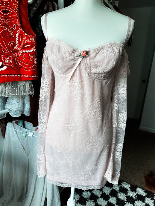 NWT: Cottagecore romantsy lilac lace dress size L