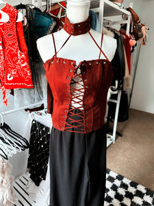 Burgundy Vampire Top NFR look size M (adjustable)