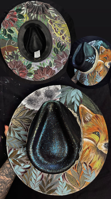 Fox color shifting hat top and bottom painted painted size Large
