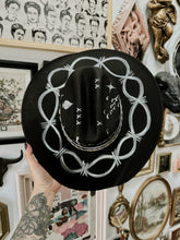 Black alternative straw cowgirl hat champagne underbrim Size small 55 cm (beaded work)