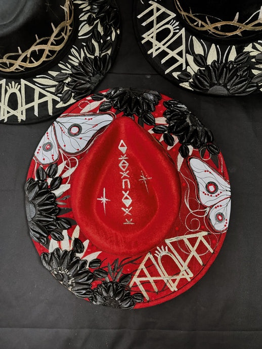 Red and black sleep token inspired hat (made to order)