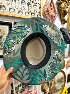 Metallic green heart shape hat