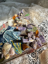 Ocean themed painted and real seaglass purse