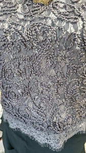 Gray boho chic lace top size M
