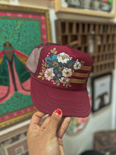Burgundy and gold American flag