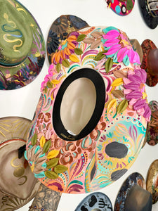 Colorful floral skull hat