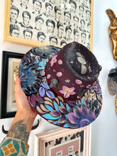Deep Purple Brown Red Blue 3D skull butterfly spooky hat