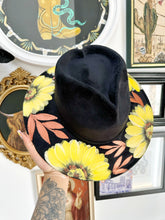 Black hat with sunflowers