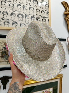 (discounted) holographic, colorful, glitter, cowgirl hat