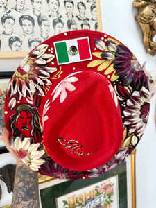 Selena Red Hat with Mexican Flag