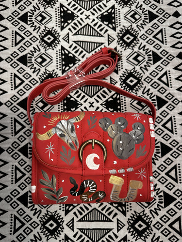 Muted red  western crossbody purse