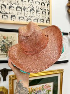 Ross gold turquoise cowgirl glitter hat
