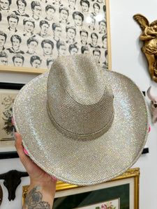 (discounted) holographic, colorful, glitter, cowgirl hat